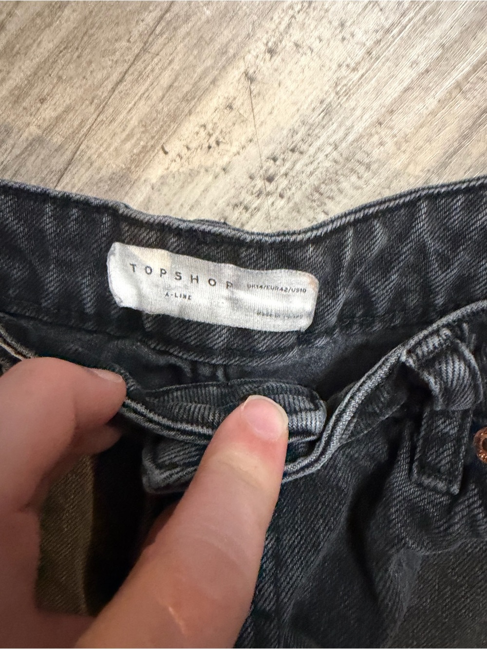 Topshop Black Washed A-Line Flare Jeans